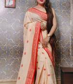 Exclusive Khadi Cotton Handloom Saree With Blouse Piece