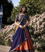 Women Kanchipuram With Weaving Zari Work Lehenga Choli