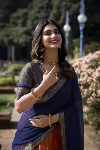 Women Kanchipuram With Weaving Zari Work Lehenga Choli 