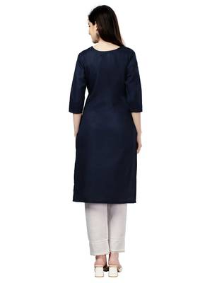 Beautiful Embroidered Navy Blue Kurti 4
