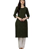 Beautiful Dark Green Embroidered Kurti