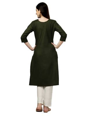 Beautiful Dark Green Embroidered Kurti 4