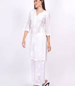 Muslin White Chikankari Kurti By Sufiza Lifestyle