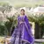 Purple Viscose Jacquard Gown With Dupatta