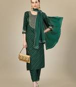 Dark green embroidered kurti