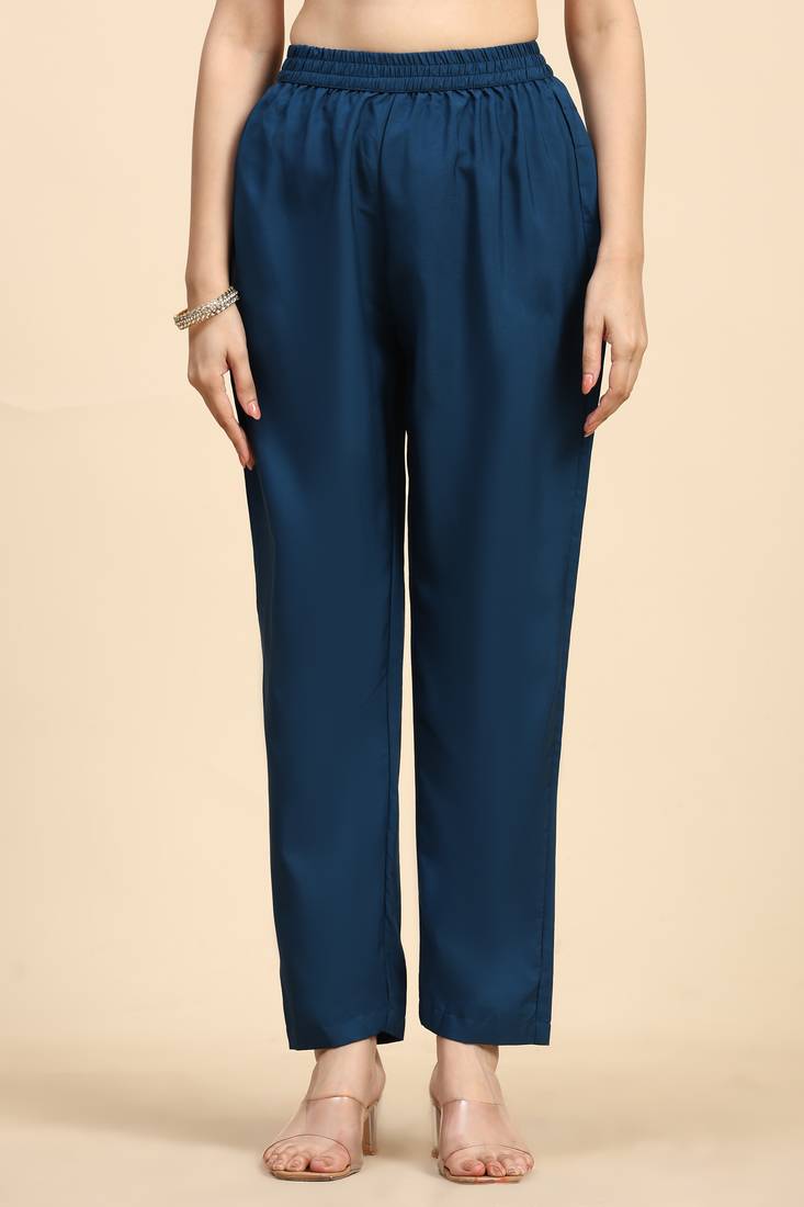 Trendmalls Kurta Set -  Georgette Anarkali Kurta Pant with Embroidery Dupatta Teal Blue