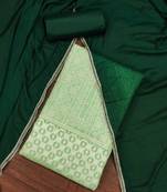 Pista green color weaving work banarasi jacquard unstitched chudidar dress material 