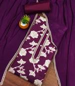 Burgundy color weaving work banarasi jacquard unstitched chudidar dress material 