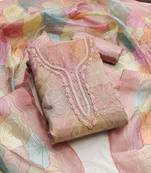 Multi color sequence work heavy organja unstitched chudidar dress material - anls19026a