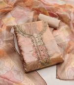 Multi color sequence work heavy organja unstitched chudidar dress material - anls19026c