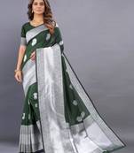 Green Silk Blend Paithani Saree Saree With Blouse