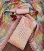 Multi color sequence work heavy organja unstitched chudidar dress material - t-anls19026a