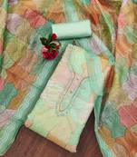 Multi color sequence work heavy organja unstitched chudidar dress material - t-anls19026b