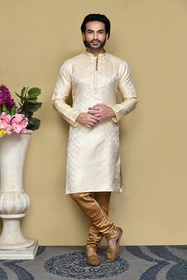 Biscute woven art silk kurta pajama 1