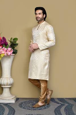 Biscute woven art silk kurta pajama 2
