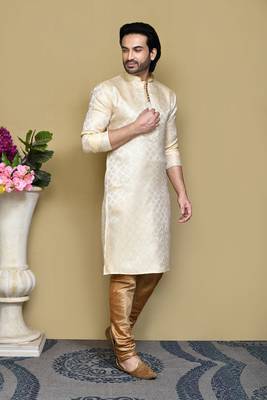 Biscute woven art silk kurta pajama 4