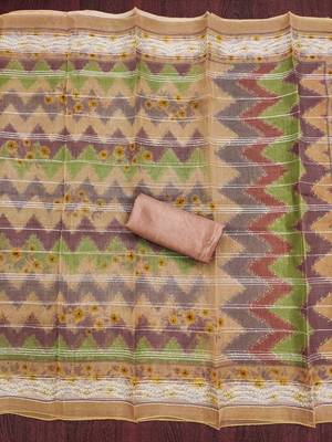 Multi color sequence work heavy organza unstitched chudidar dress material - anls179047a 4