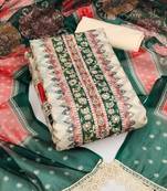 Multi color digital print work heavy organza unstitched chudidar dress material 