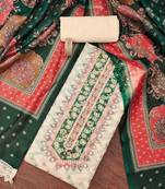 Multi color digital print work heavy organza unstitched chudidar dress material 