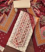 Multi color digital print work heavy organza unstitched chudidar dress material 