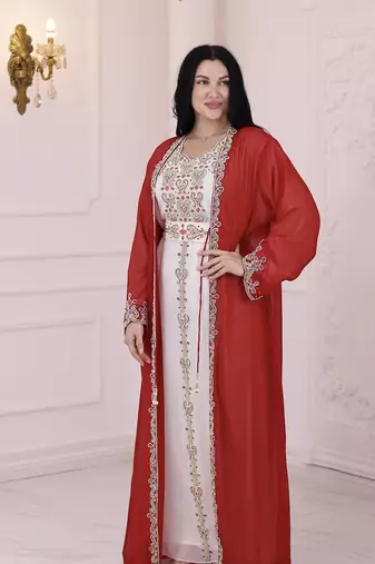 Maroon Embroidered Stone work Stitched 2 Pic Dress Georgette Kaftan Party Wear Wedding Dresses