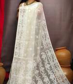 White Cotton Silk Jamdani Saree