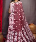 Gorgeous Coffee Beige Reshom Dhakai Jamdani Saree