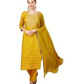 Beautiful Golden Embroidered Kurta Set  
