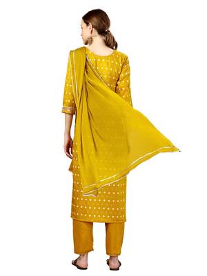 Beautiful Golden Embroidered Kurta Set   2
