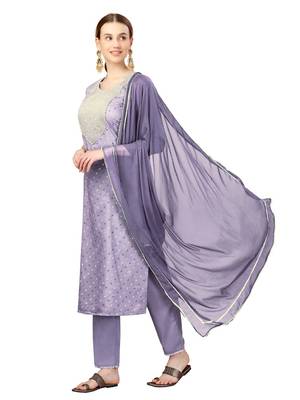 Lavender Embroidered Kurta Set 2