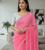 Light Pink Colour Faux Georgette Designer Swarovski Crystal Sarees With Un-Stitched Blouse