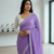 Lilac Faux Georgette Stonework Embroidered Saree with Blouse