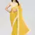Yellow Embroidered Net Saree With Blouse Piece