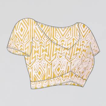 Yellow Embroidered Net Saree With Blouse Piece 4