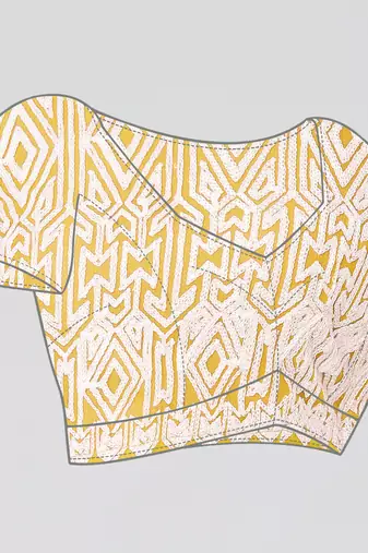 Yellow Embroidered Net Saree With Blouse Piece