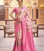 Charcoal::Multicolour Printed Silk Blend Saree With Blouse Piece