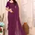 Wine Embellished Georgette Saree With Blouse Piece