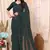 Bottle Green Embellished Georgette Saree With Blouse Piece