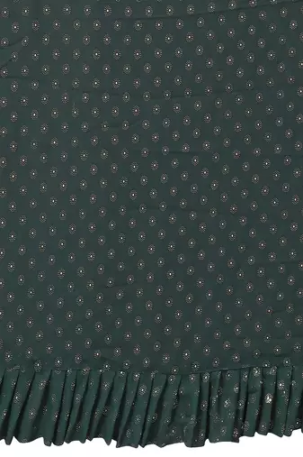 Bottle Green Embellished Georgette Saree With Blouse Piece