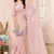 Pink Embellished Georgette Saree With Blouse Piece