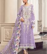 Lavender faux georgette embroidery pakistani salwar suit