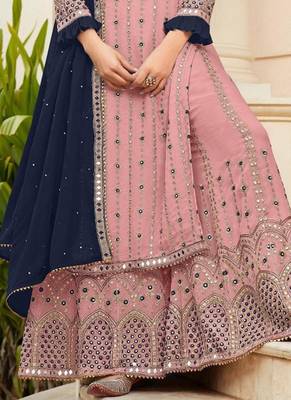 Pink Georgette Party Wear Salwar Kameez 2