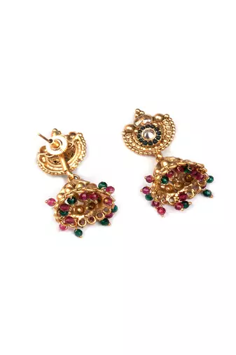 Gold plated ruby green hydra necklace set