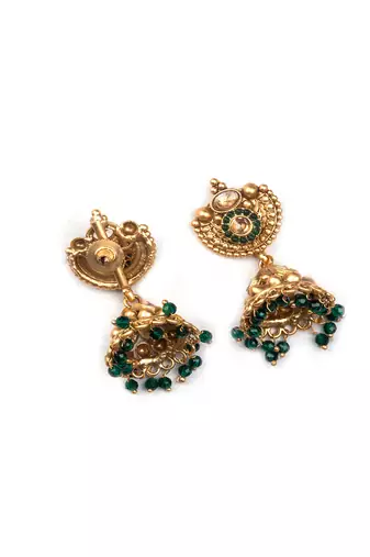 Gold plated green hydra necklace set