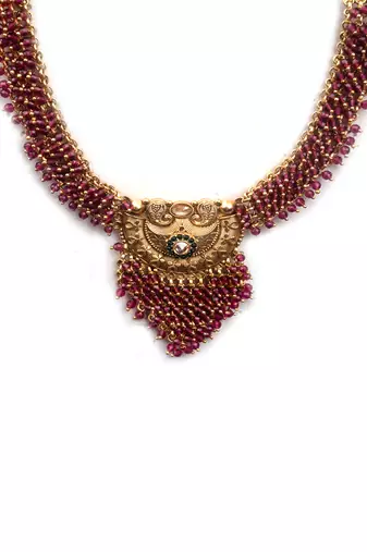 Gold plated ruby hydra necklace set