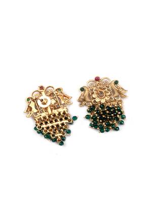 Gold plated green peacock hydra necklace set 5