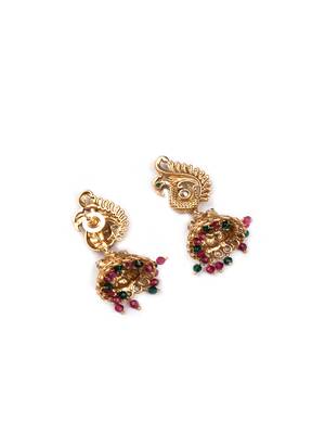 Gold plated ruby green mayuraksh hydra necklace set 5
