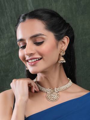 Gold plated mayuraksh hydra necklace set 2
