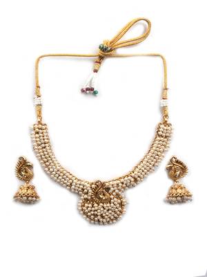 Gold plated mayuraksh hydra necklace set 3