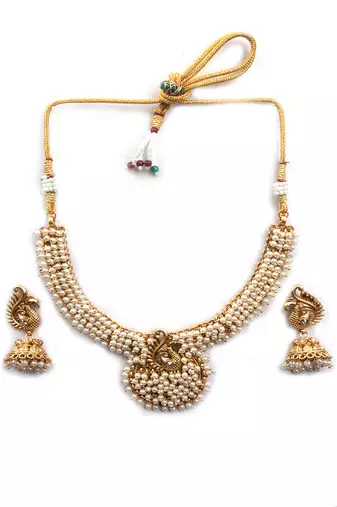 Gold plated mayuraksh hydra necklace set